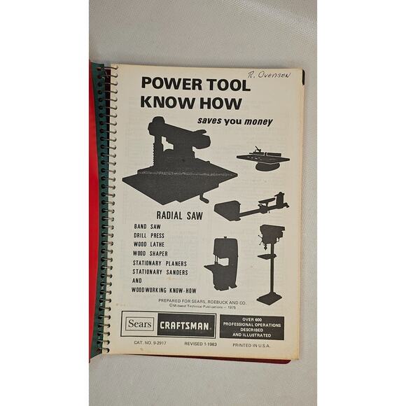 1983 Sears Craftsman "Power Tool Know How" Book - Picture 2 of 7